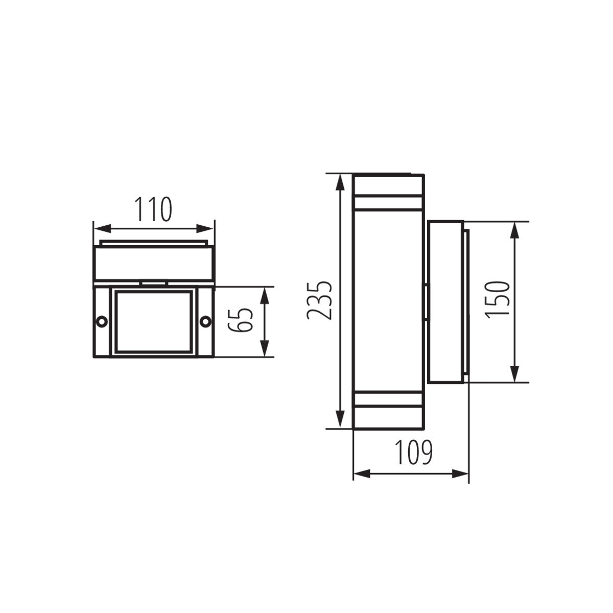 Kanlux ZEW IP44 Modern Up Down GU10 LED Garden Patio Door Wall Washer Light