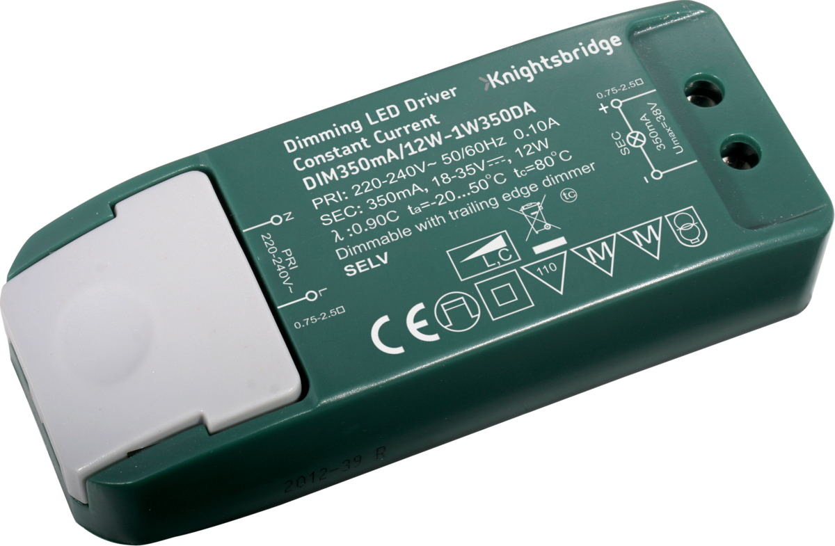 Knightsbridge IP20 350mA 12W LED Dimmable Driver Constant Current