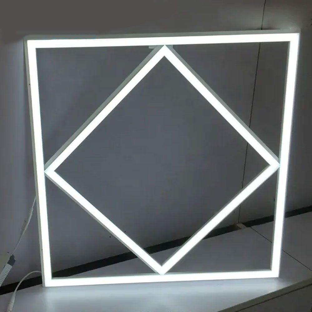 Manningham Lighting 600x600 LED Diamond Lattice Edge Lit Frame Ceiling Recessed Panel Light