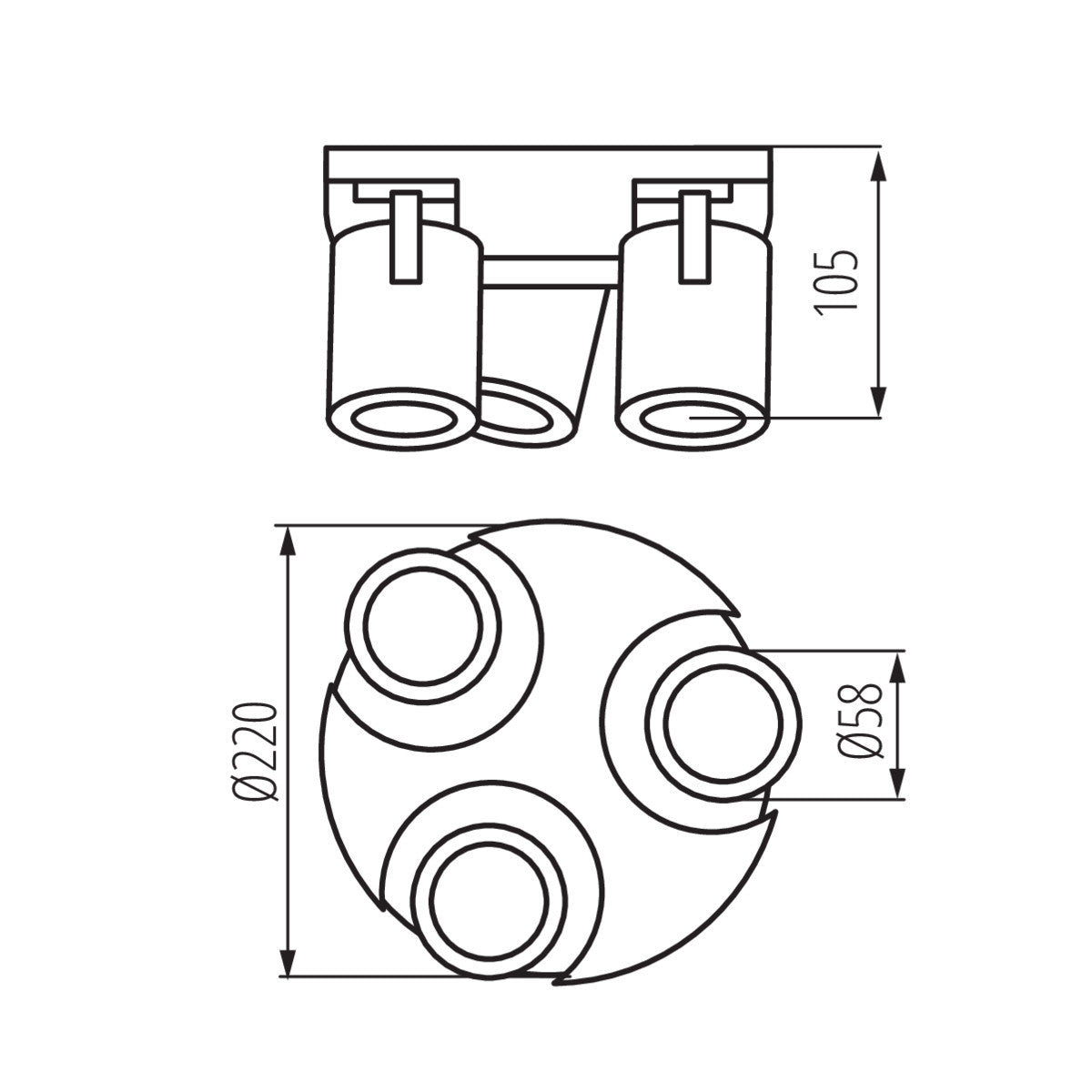 Kanlux LAURIN Adjustable Ceiling Surface GU10 Adjustable Spot Light Fitting