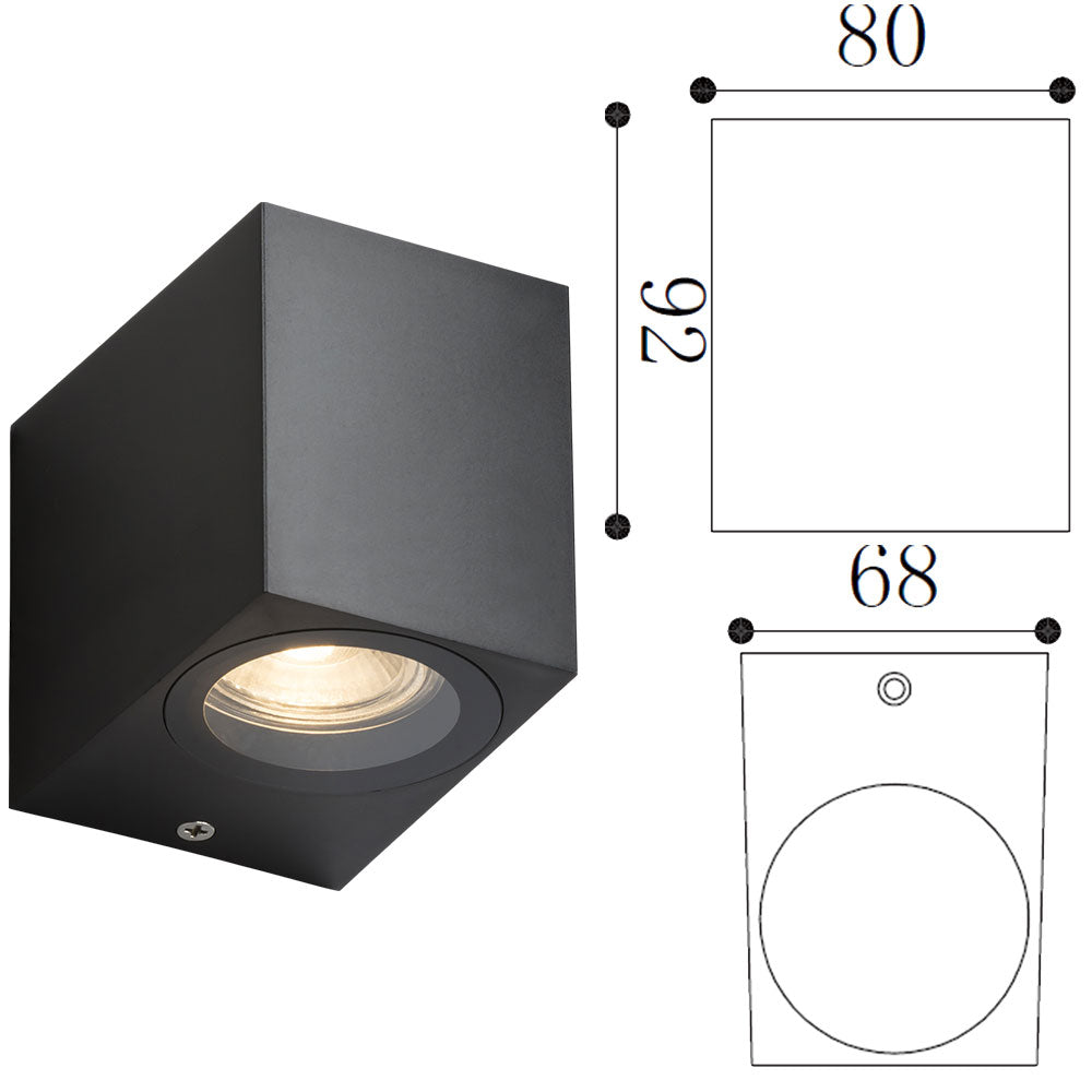 Knightsbridge ALANA IP65 Waterproof Outdoor GU10 LED Wall Down Light Fitting Non Corrosive