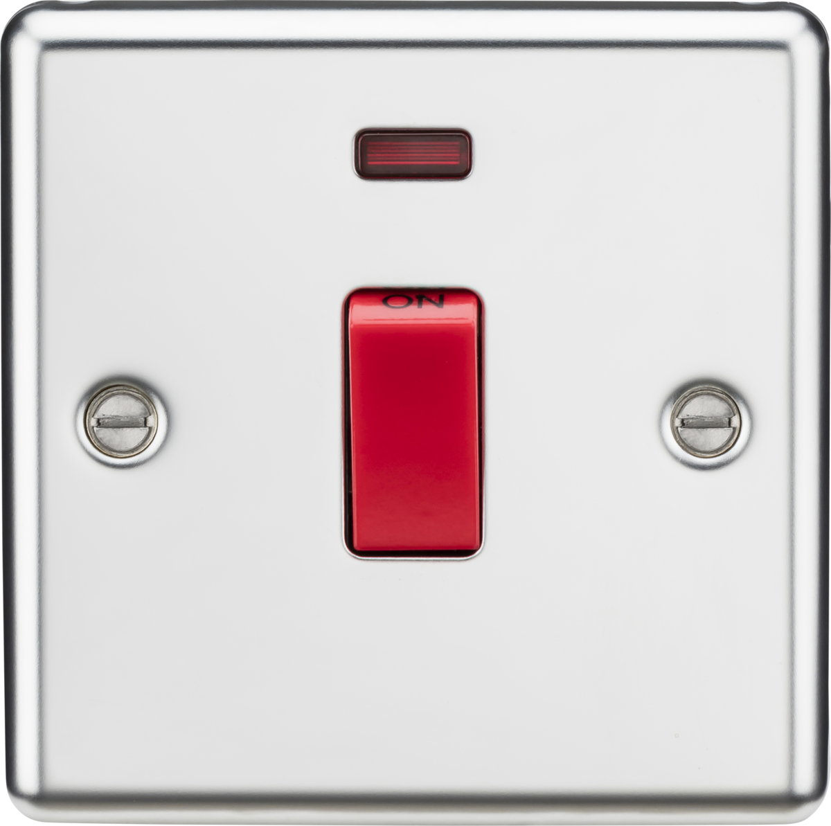 Knightsbridge 45A DP 1G Single Gang Shower Cooker Switch with Neon - Rounded Edge
