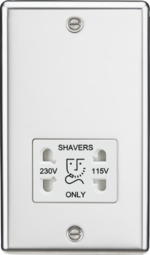 Knightsbridge 115-230V Dual Voltage Shaver Socket with Insert - Rounded Edge