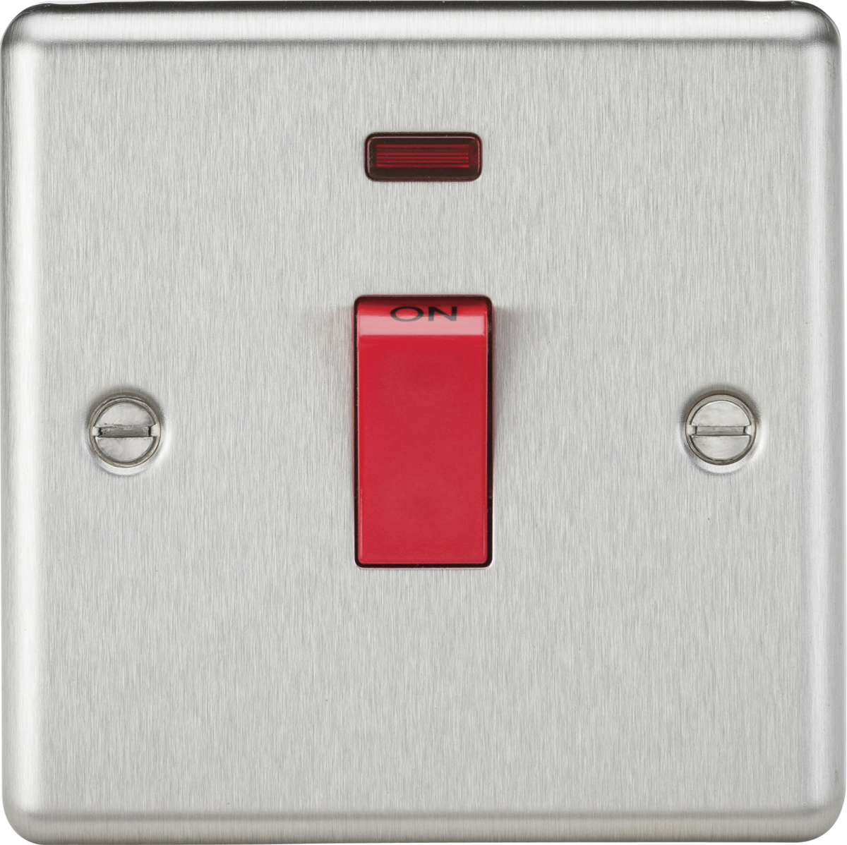 Knightsbridge 45A DP 1G Single Gang Shower Cooker Switch with Neon - Rounded Edge