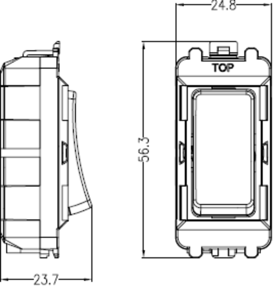 Knightsbridge 20AX Double Pole Grid Module Switches