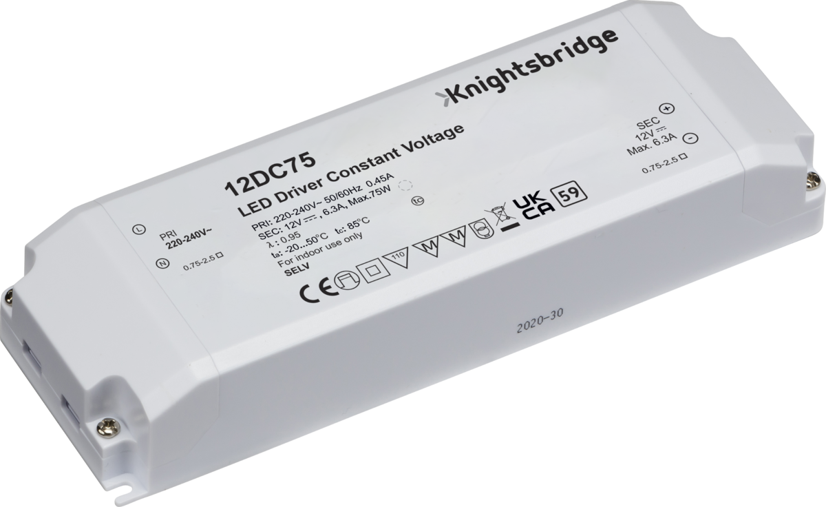 Knightsbridge IP20 12V 75W DC LED Driver Constant Voltage