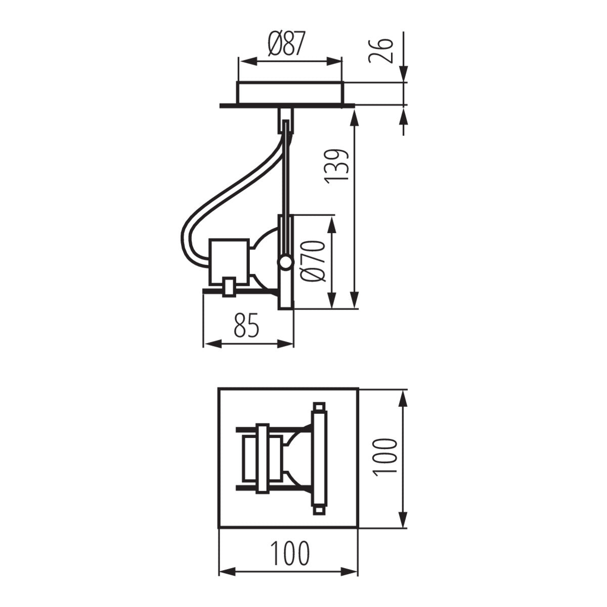 Kanlux SONDA LED Bar Spot Light Adjustable GU10 Lamp 240V Mounted Ceiling Fixture