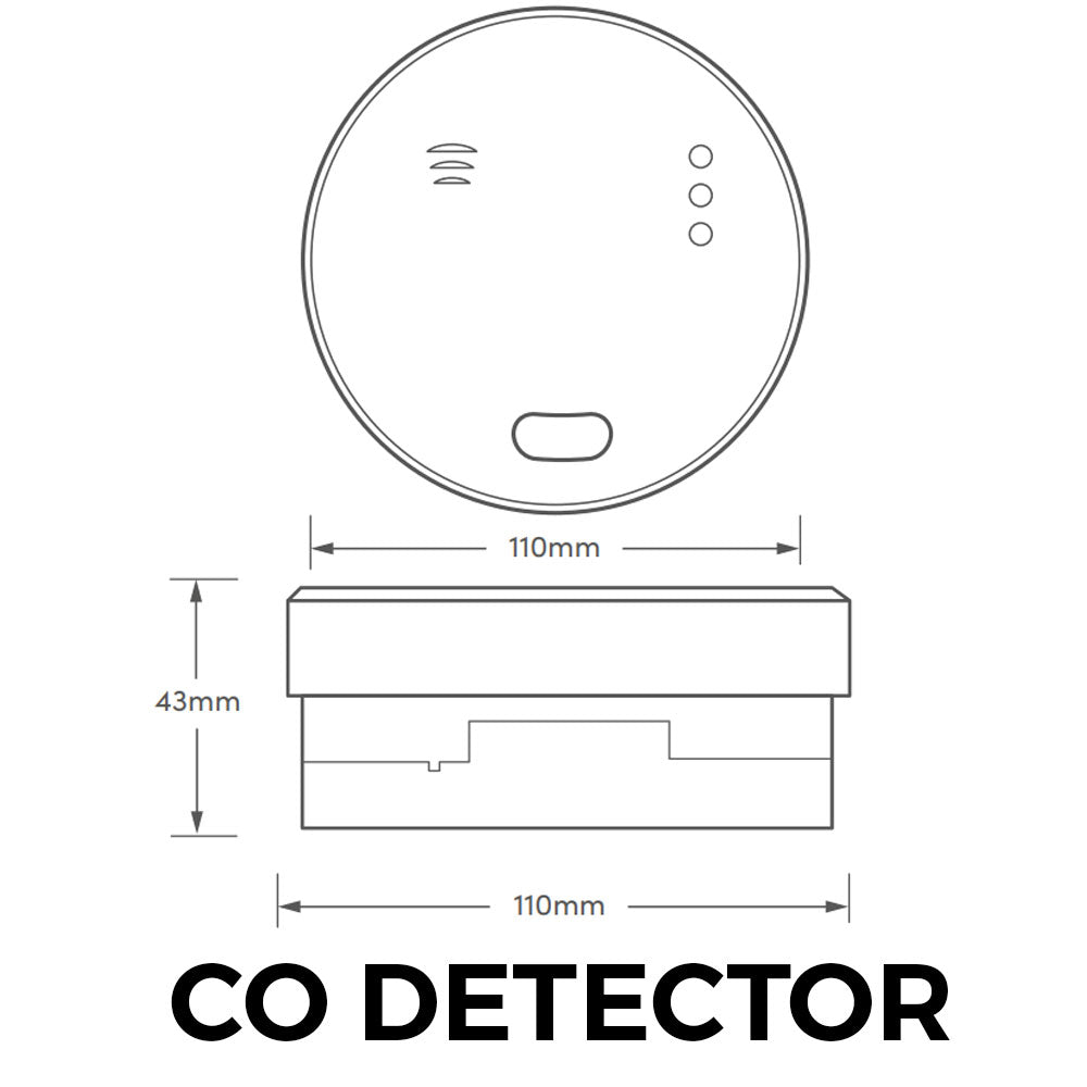 Hispec Wireless Radio Frequency Linkable Mains Smoke, Heat & CO Detector 10yr Battery Backup