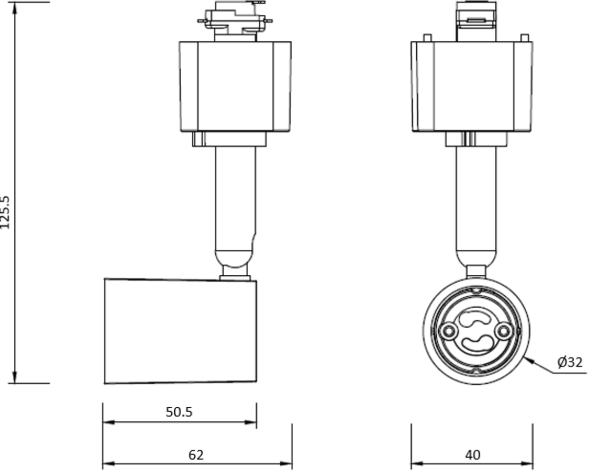Knightsbridge 1M - 5M 230V GU10 Single Circuit Rail Track Spot Light Fitting