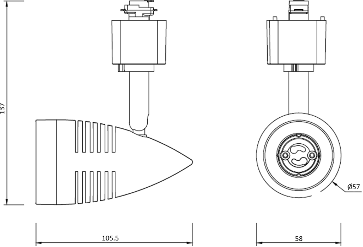 Knightsbridge 230V GU10 Single Circuit Track Spot Light Kitchen Shop Retail Display