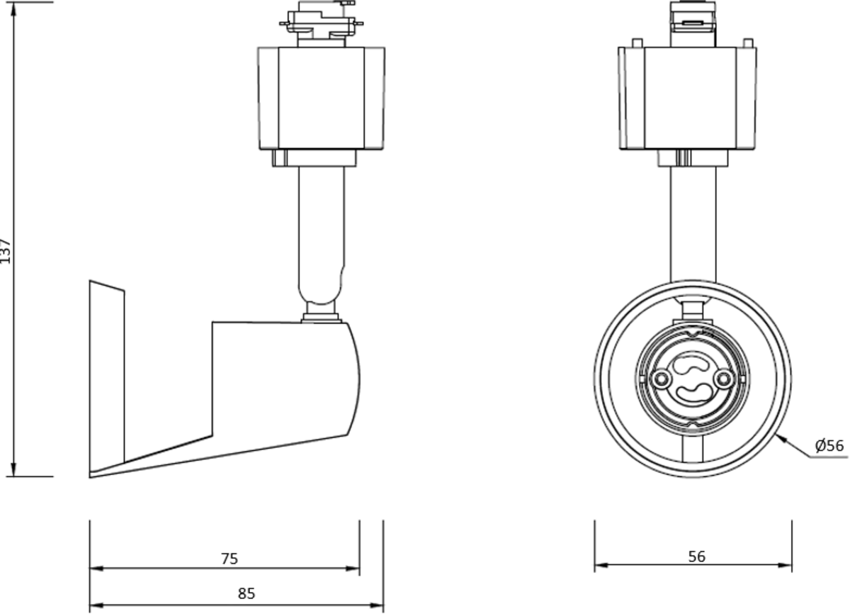 Knightsbridge 1M - 5M 230V GU10 Track Light Single Circuit Spotlight