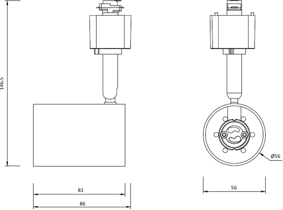 Knightsbridge 1M - 5M 230V GU10 Single Circuit Track Spotlight Fitting
