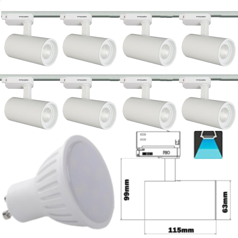 1M - 5M Meter GU10 5W LED Adjustable Tilt Single Circuit Mains 240V Track Light