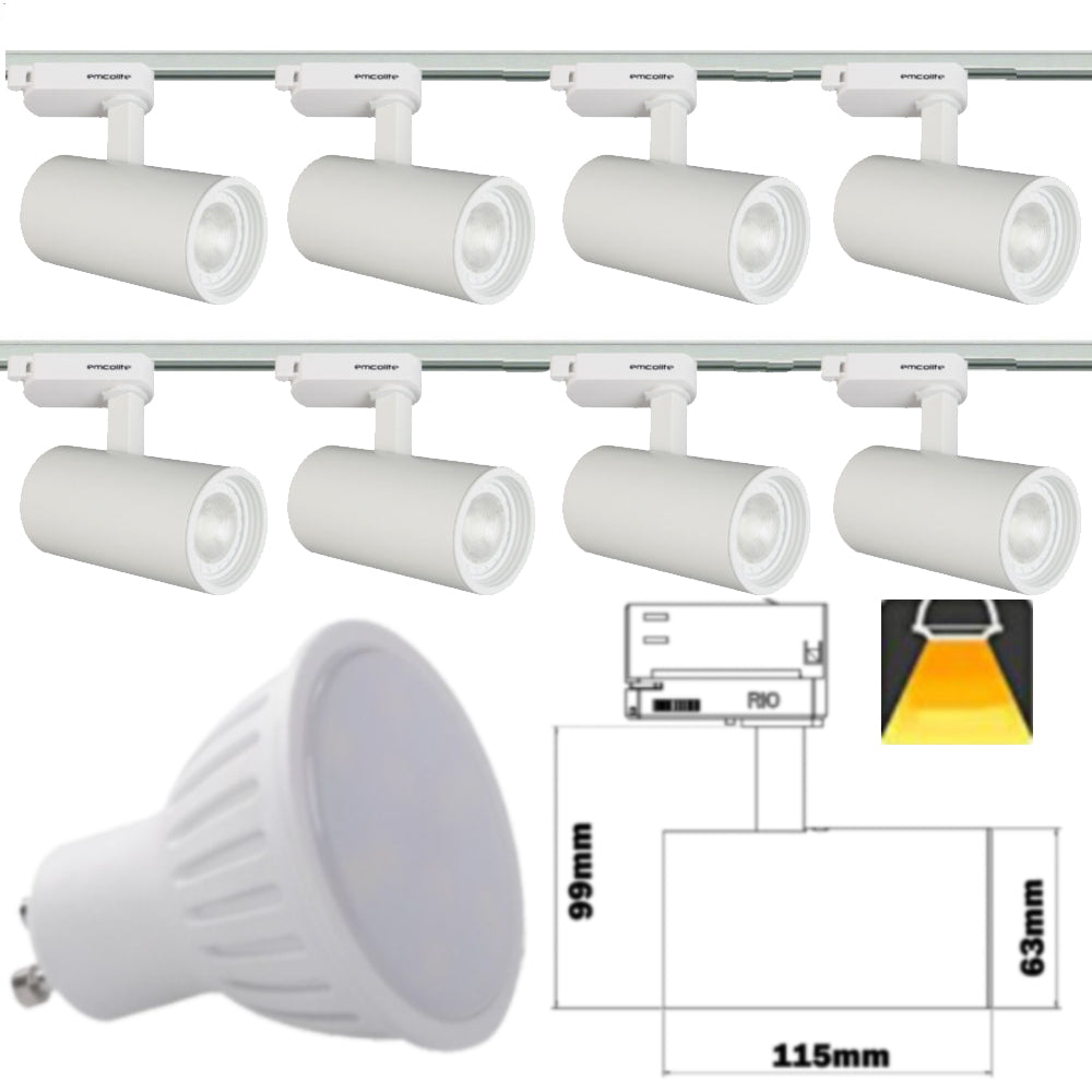 1M - 5M Meter GU10 5W LED Adjustable Tilt Single Circuit Mains 240V Track Light