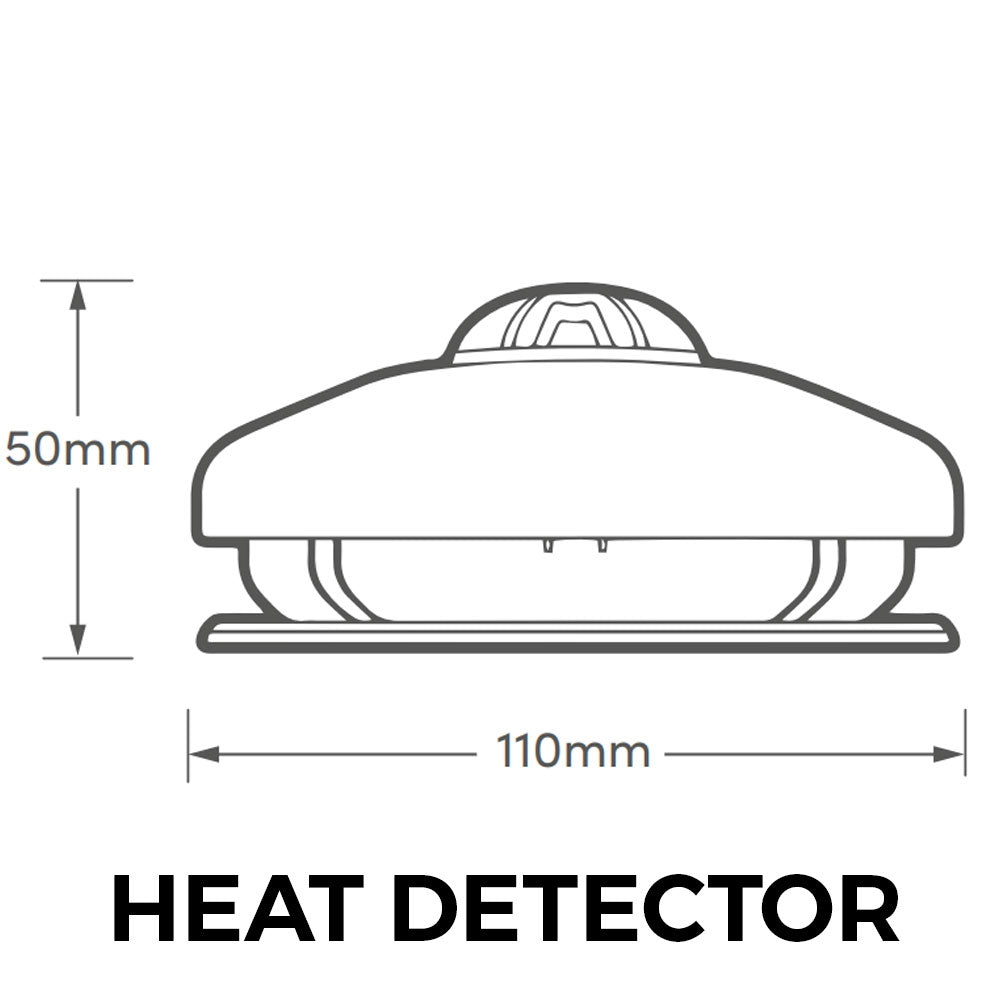 Hispec Interconnectable Mains Smoke, Heat Detector Alarm 240V 9v Battery Backup
