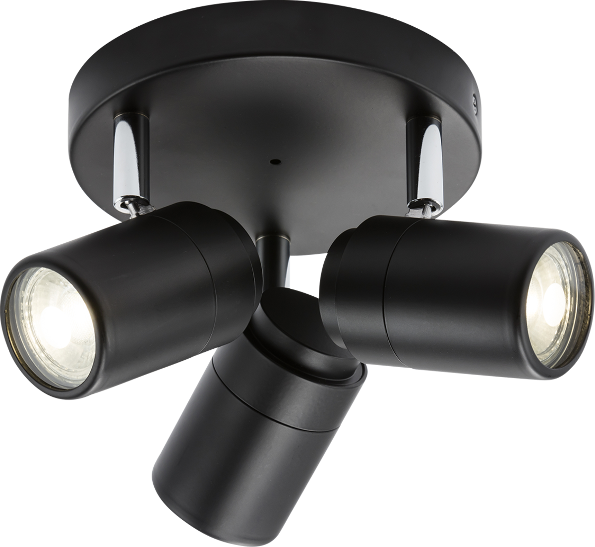 Knightsbridge 230V IP44 GU10 Triple Ceiling Spotlight Fitting Adjustable Modern energy efficient light