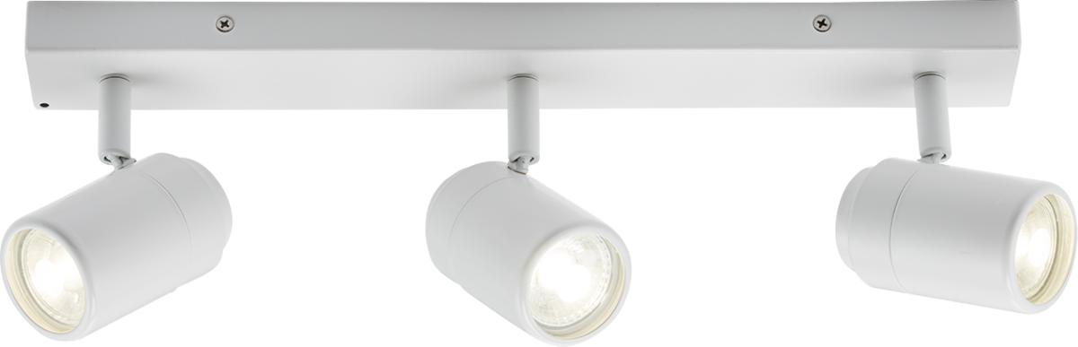 Knightsbridge 230V IP44 GU10 Triple Ceiling Spotlight Fitting Adjustable Modern energy efficient light
