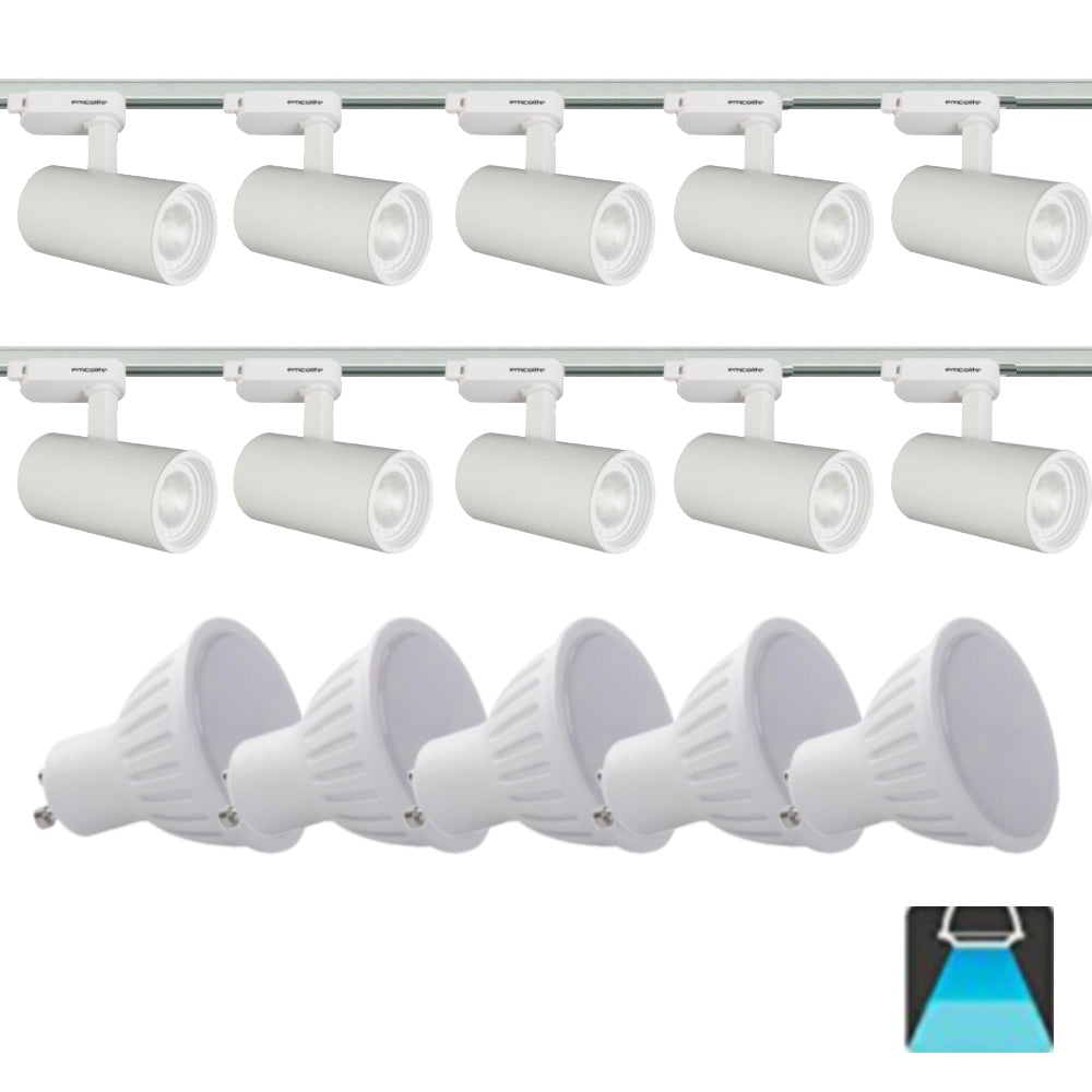 1M - 5M Meter GU10 5W LED Adjustable Tilt Single Circuit Mains 240V Track Light