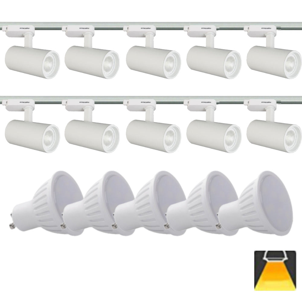 1M - 5M Meter GU10 5W LED Adjustable Tilt Single Circuit Mains 240V Track Light