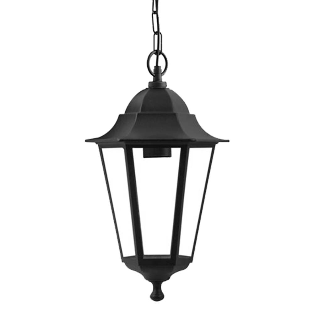 CED Ceiling Light Lantern Black IP44 Outdoor Patio Garden Hanging Chain Lamp Pendant