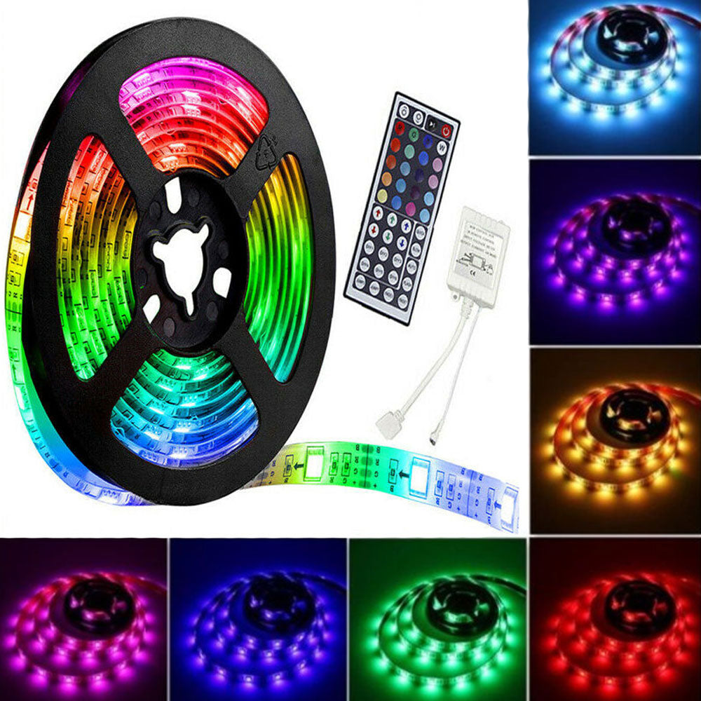 Special Offer – Limited Time! 5M 12V RGB LED Strip Light – Color Changing Mood Lighting with Self-Adhesive Backing