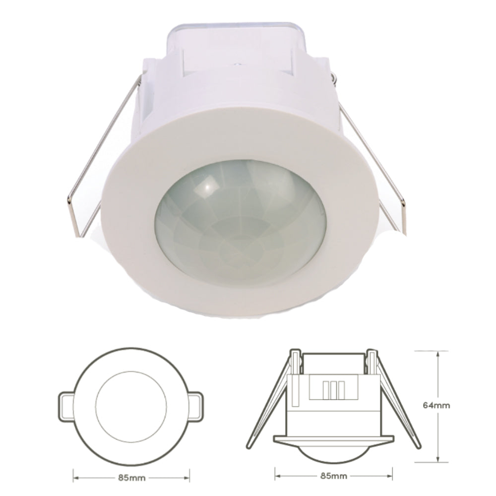 Hispec Fixed Angle 360° Recessed PIR Ceiling Occupancy Sensor Detector Light Switch