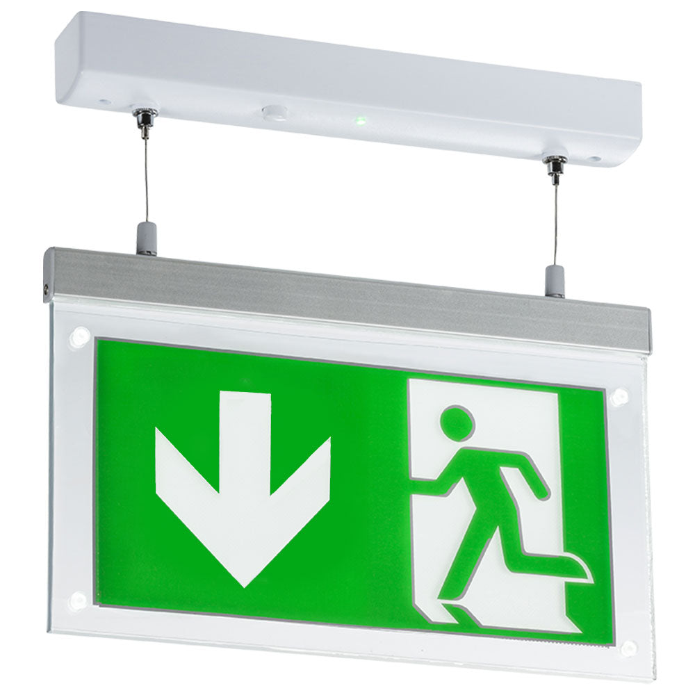 Knightsbridge 230V 2W LED Suspended Double Sided Emergency Exit Sign