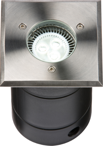 Knightsbridge 230V IP67 GU10 Square Stainless Steel Walkover Drive Over Light