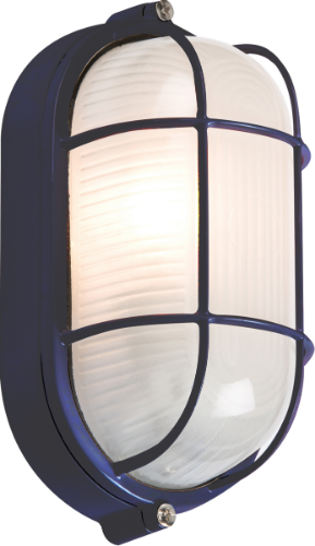 Knightsbridge 230V IP54 60W Oval Bulkhead with Wire Guard and Glass Diffuser