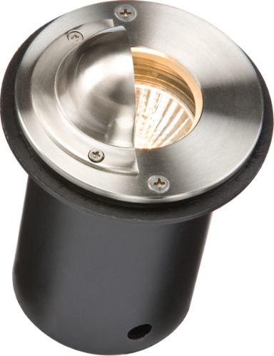 Knightsbridge IP65 230V GU10 Round Stainless Steel Walkover Ground Light Half Lip Cover