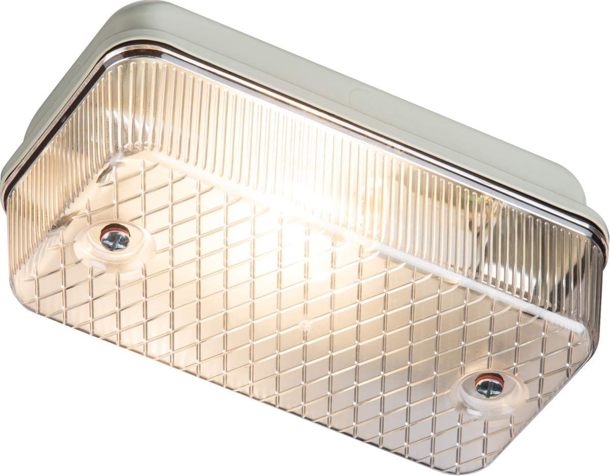 Knightsbridge 230V IP65 100W max (ES) E27 Bulkhead with Prismatic Diffuser and Aluminium Base