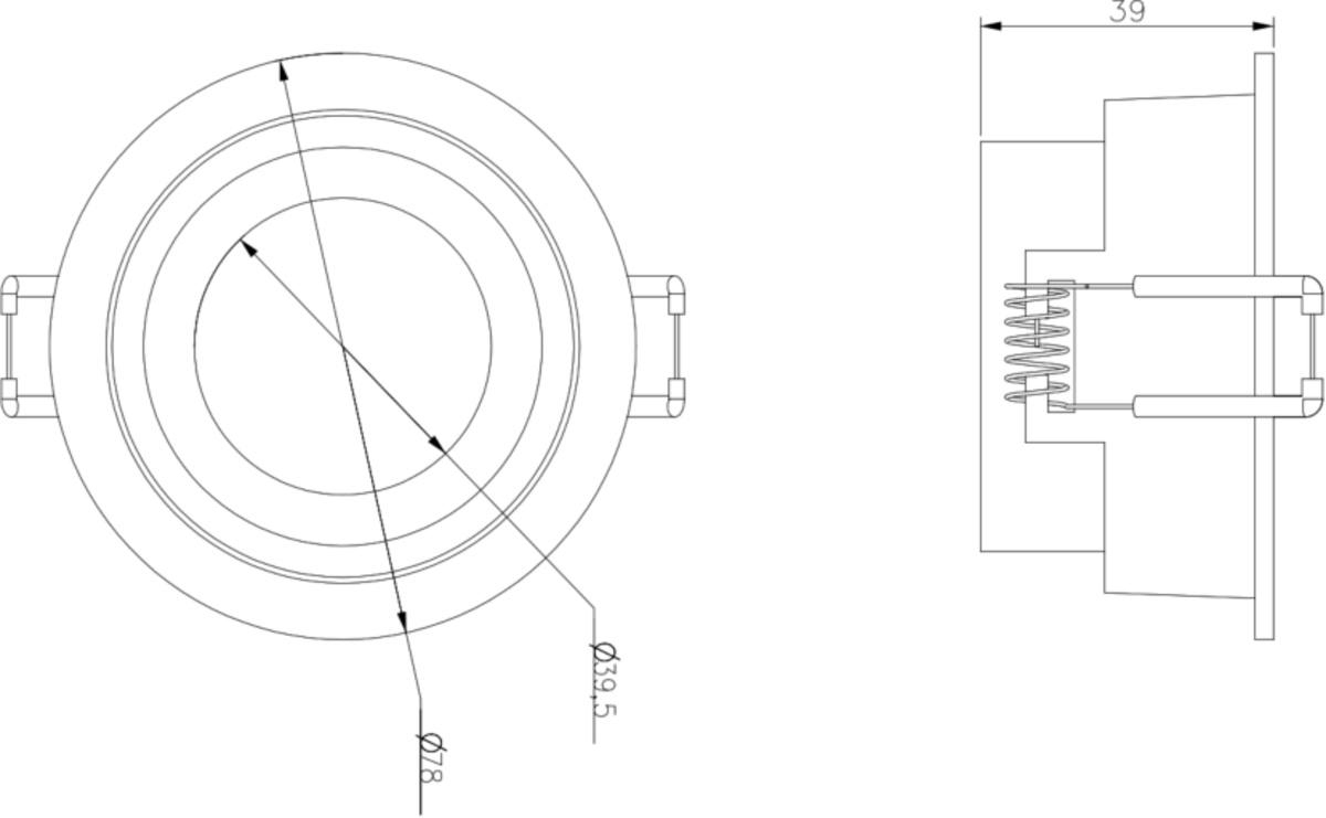 Knightsbridge Dipa Single Fixed Round Anti Glare GU10 Spot Down Light Fitting