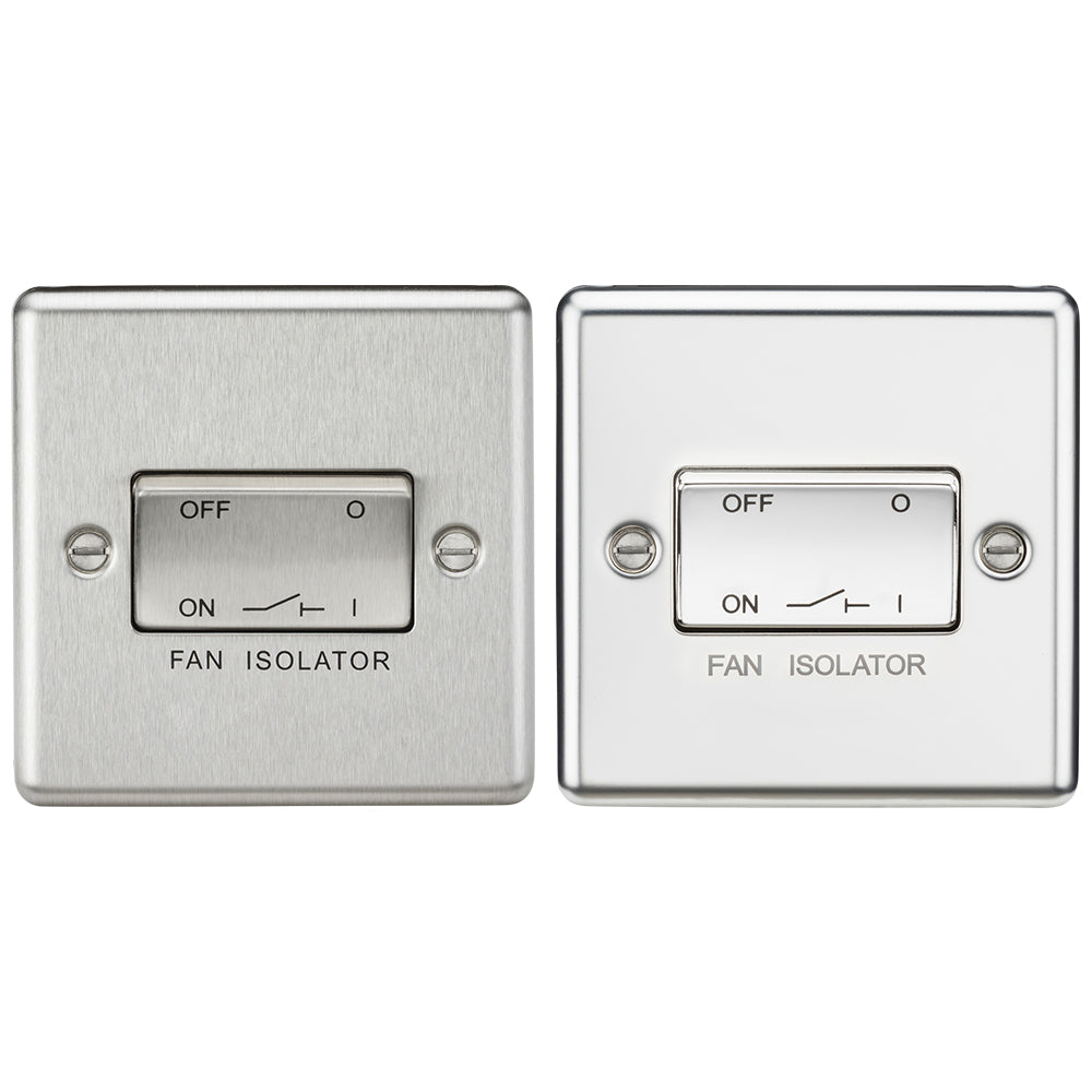 Knightsbridge 10AX 3 Pole Fan Isolator Switch - Rounded Edge