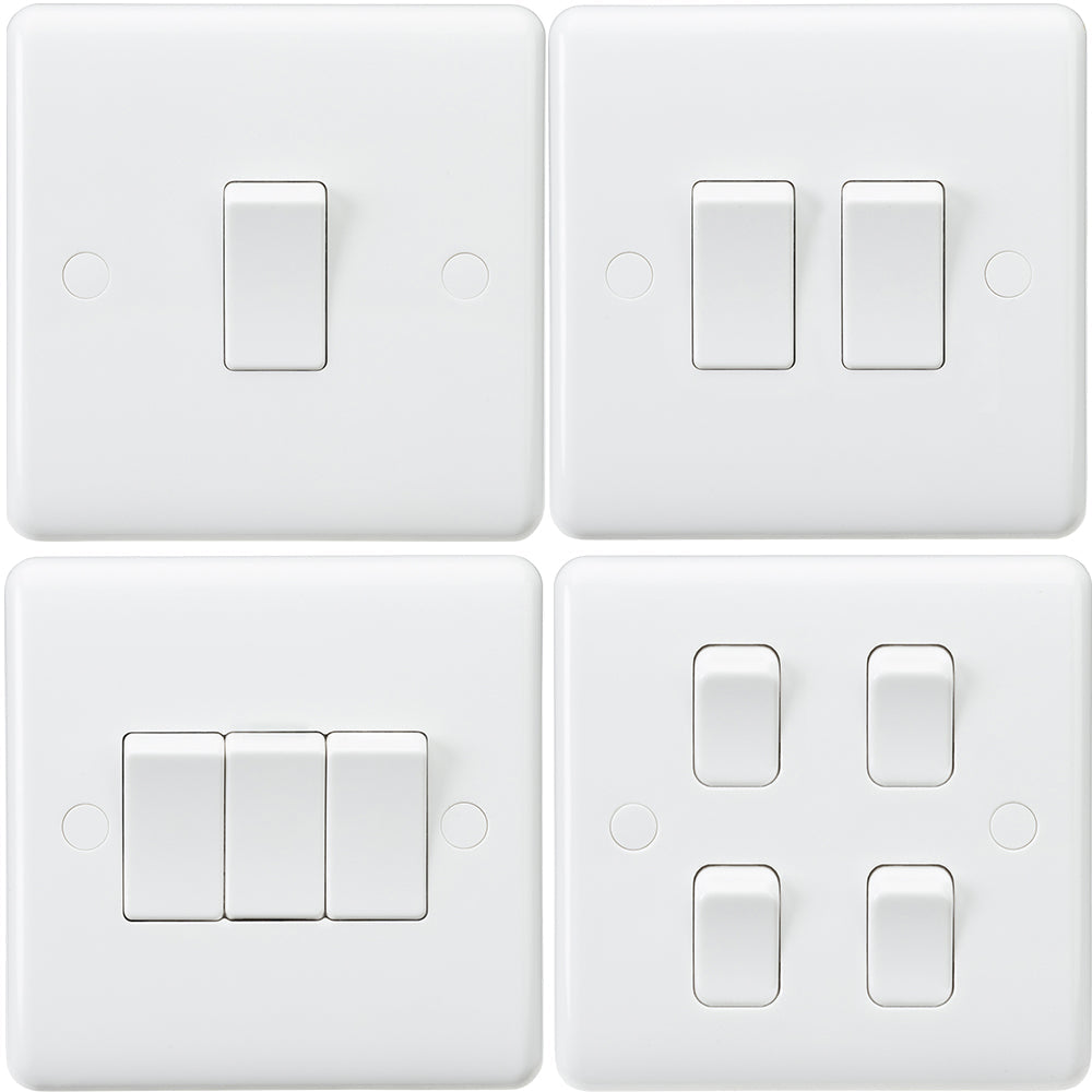 Knightsbridge Curved Edge 10AX Wall Light Switch