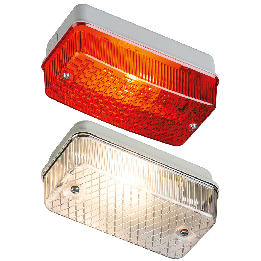 Knightsbridge 230V IP65 100W max (ES) E27 Bulkhead with Prismatic Diffuser and Aluminium Base