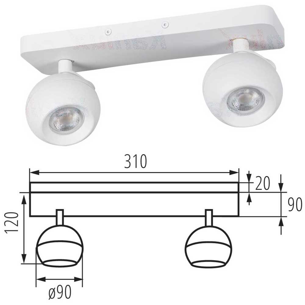Kanlux GALOBA Modern Ceiling Mounted GU10 Light Fitting Adjustable Spotlight