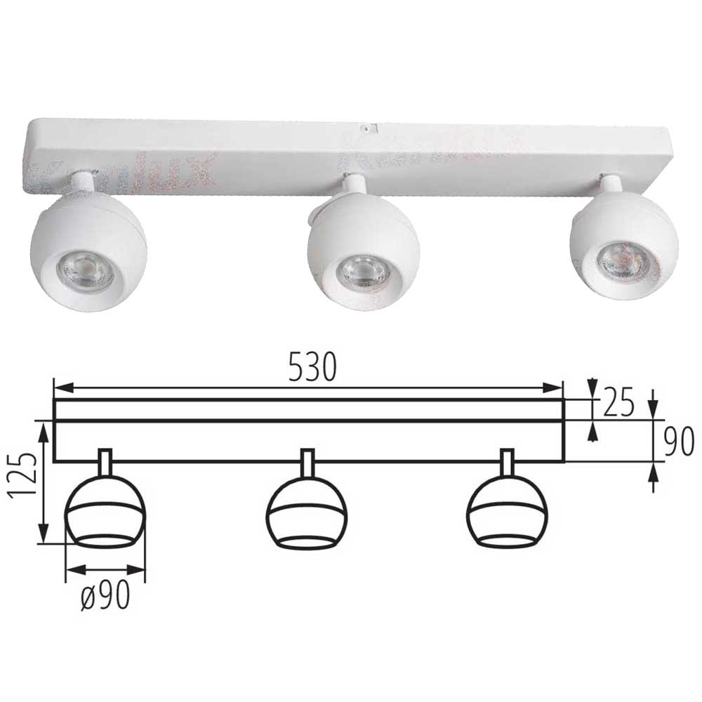Kanlux GALOBA Modern Ceiling Mounted GU10 Light Fitting Adjustable Spotlight