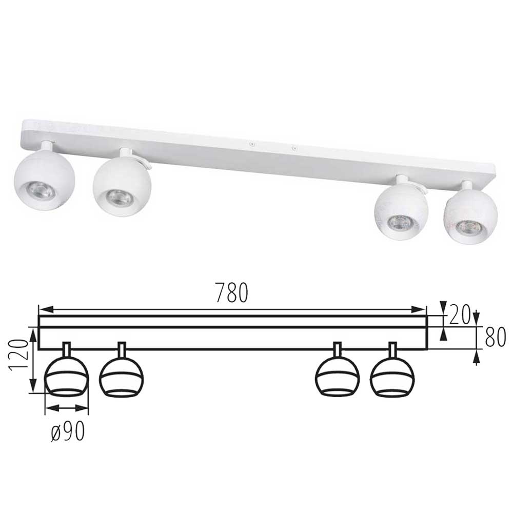 Kanlux GALOBA Modern Ceiling Mounted GU10 Light Fitting Adjustable Spotlight