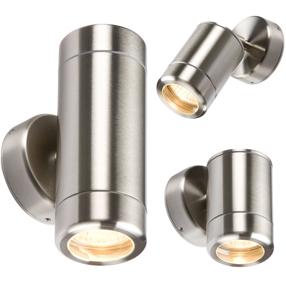 Knightsbridge 230V IP65 Stainless Steel GU10 outdoor Wall Light