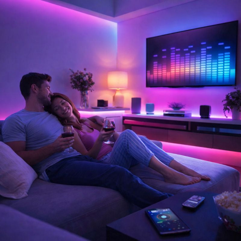 V-TAC VT-5050 RGB + CCT 3-in-1 LED Strip Light Kit 5M WiFi Smart App Control Compatible with Alexa & Google Assistant Dimmable IP65 Waterproof Plug & Play