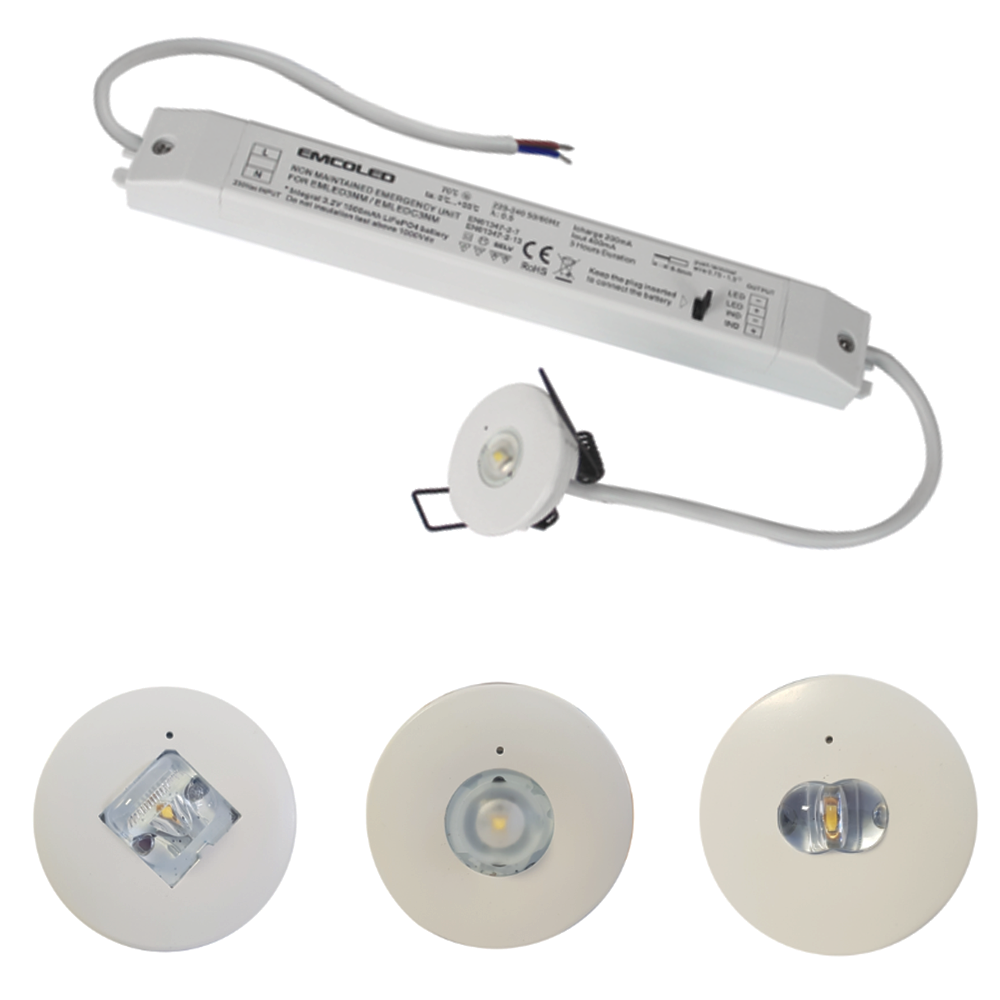 Emco Low Profile LED Emergency Downlight 3W Recessed 3hr Hallway Corridor Spot Light