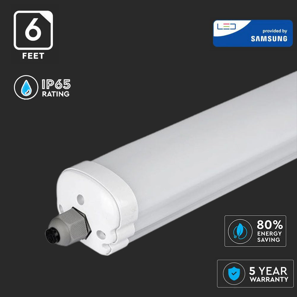 V-TAC VT-180 60W Waterproof IP65 Linkable Non-Corrosive 180cm LED Batten Light - SMD Chip 6400K