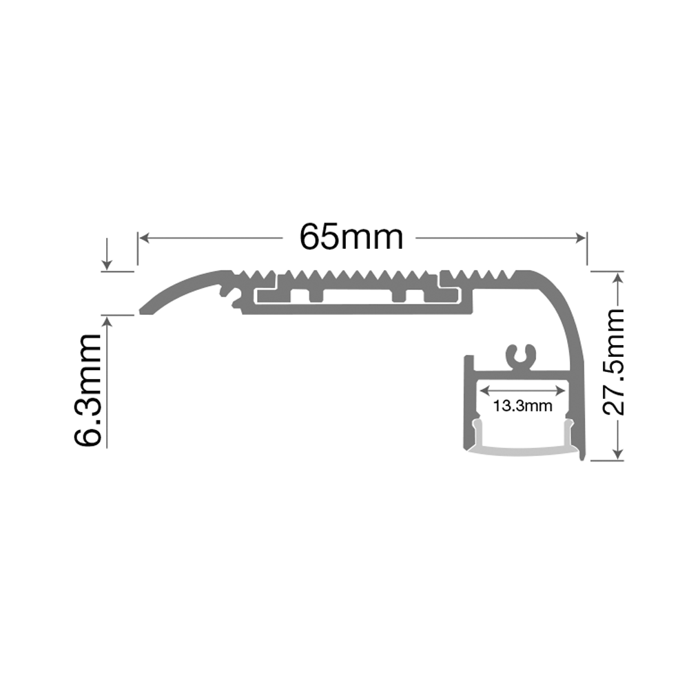 LED Stair Edge Nosing Trim Aluminium Profile LED Strip Tape Light Profile 1M