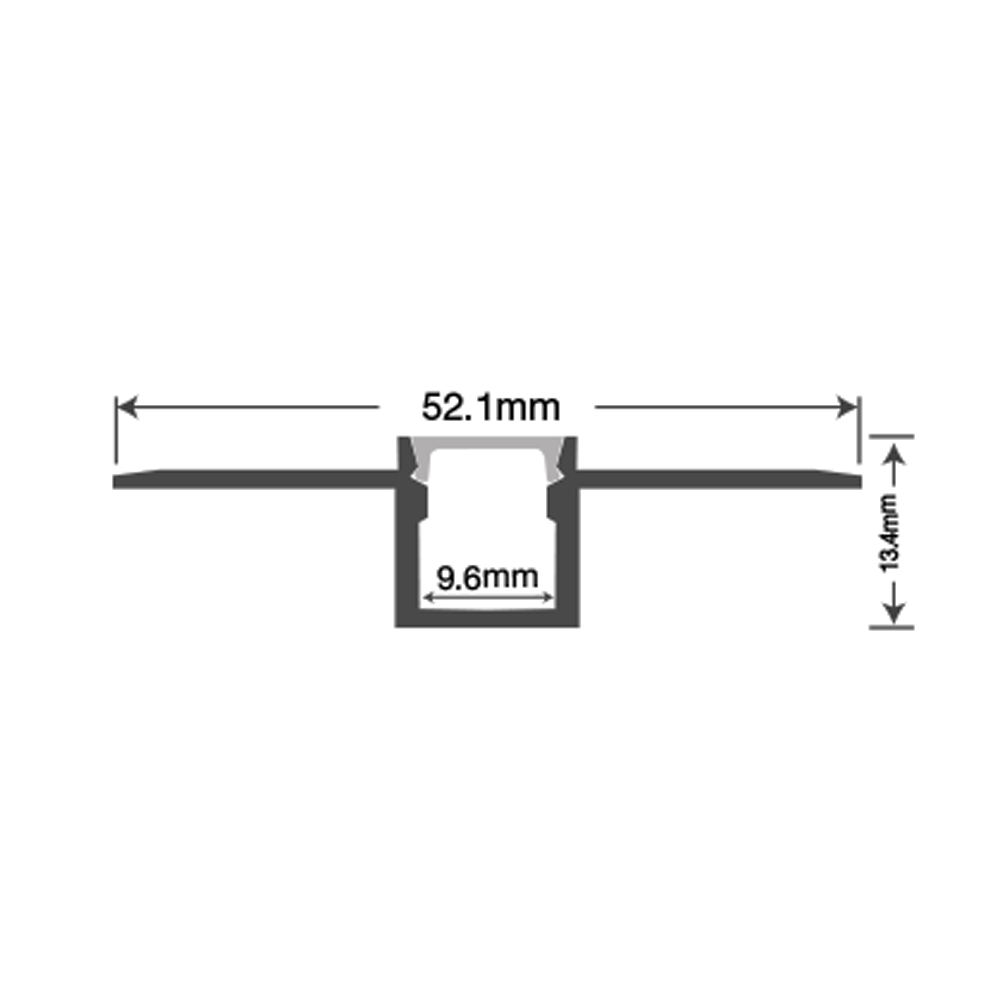 1M LED Strip Recessed Aluminium Profile Housing Plaster In Extrusion Bar 2.5M