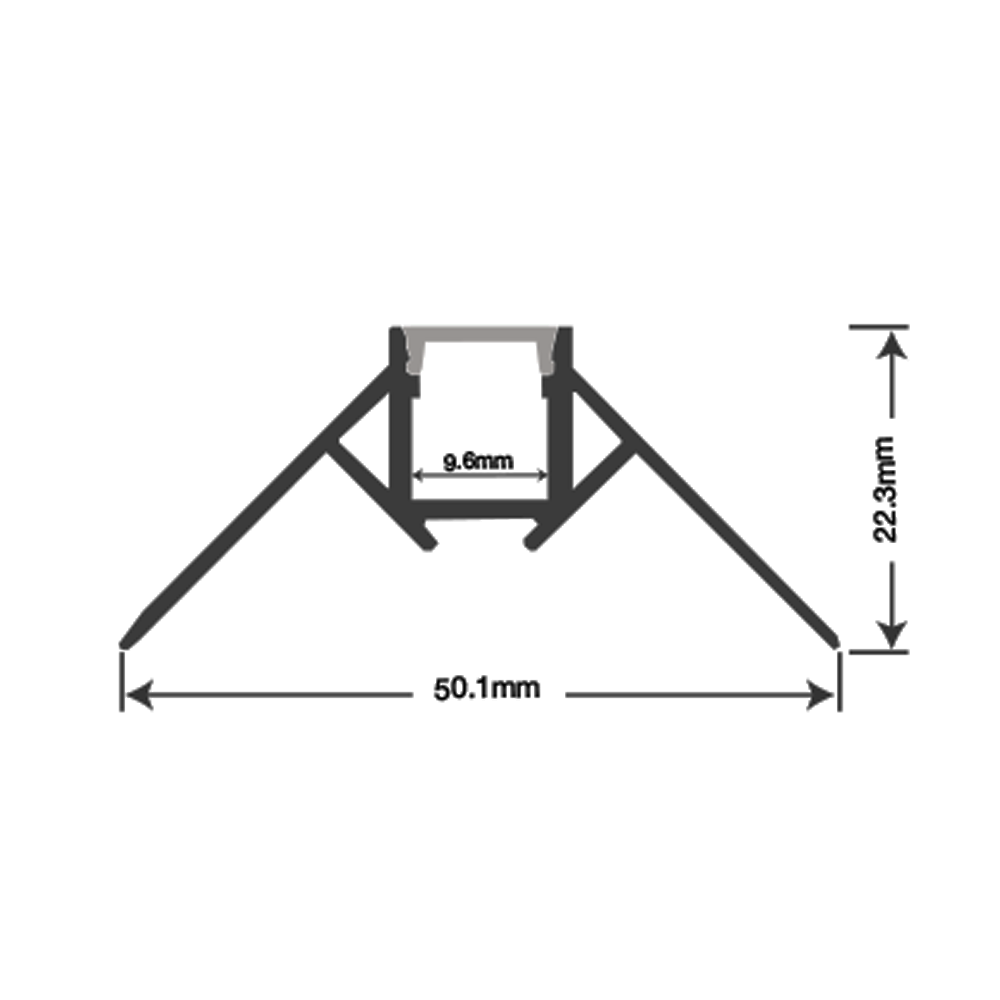 EMCO Aluminium External Corner Plaster-In LED Profile 2.5M LED Strip Tape Mounting Kit