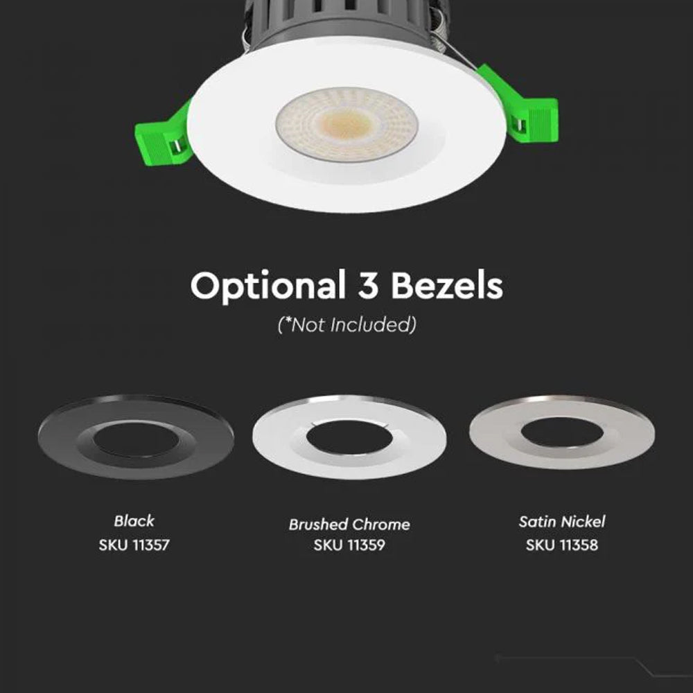 V-TAC VT-DL0508 4-in-1 CCT Dual Wattage Fire Rated Round LED Dimmable Downlight – IP65 Rated