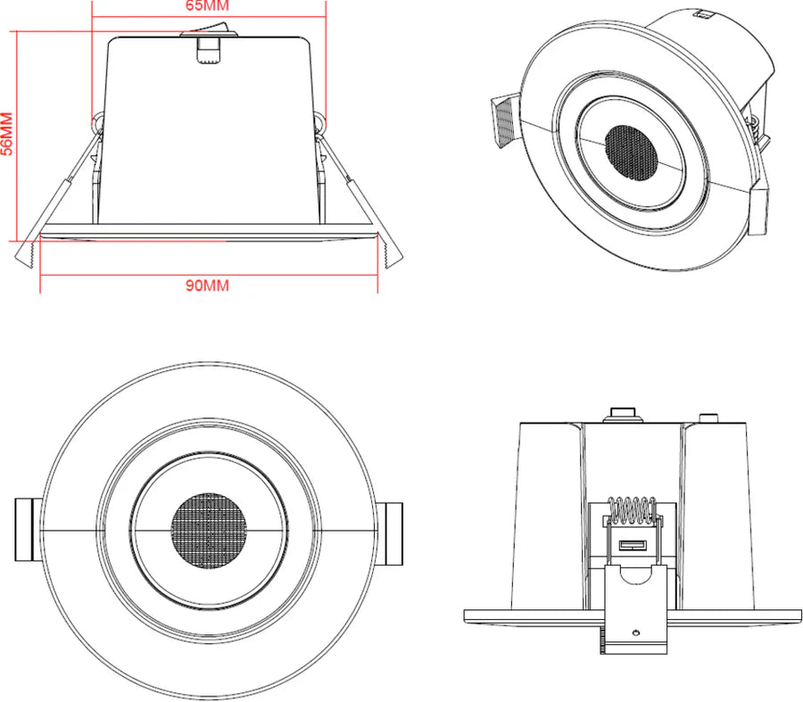 Knightsbridge SpektroLED Evo Tilt - Fire Rated IP65 Downlight with 2 x Wattage and 4 x CCT
