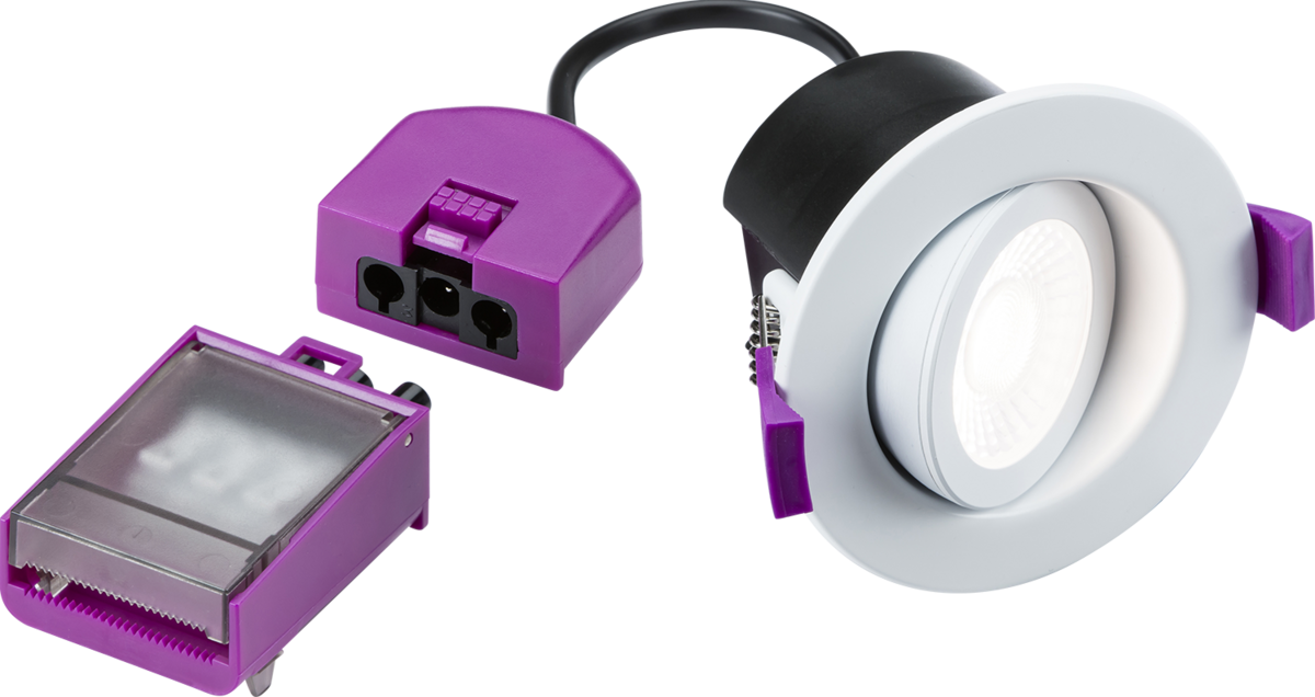 Knightsbridge SpektroLED Evo Tilt - Fire Rated IP65 Downlight with 2 x Wattage and 4 x CCT