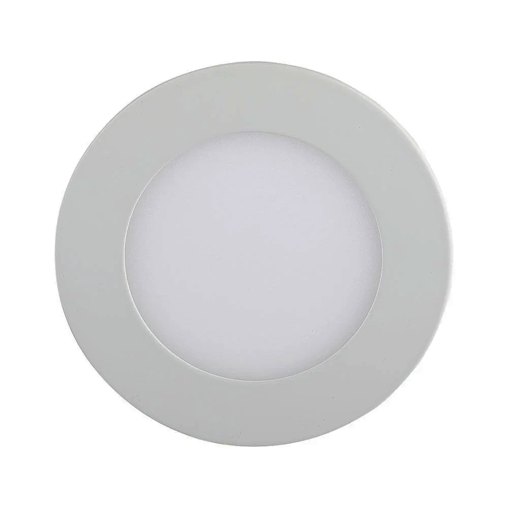 V-TAC VT-307 3W Round Recessed Slim LED Ceiling Panel Light - 6400K Daylight White