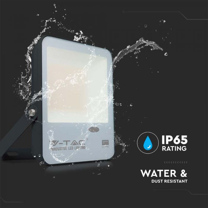 V-TAC VT-37 30W LED Floodlight with Photocell Sensor – Samsung Chip 6500K IP65 Black